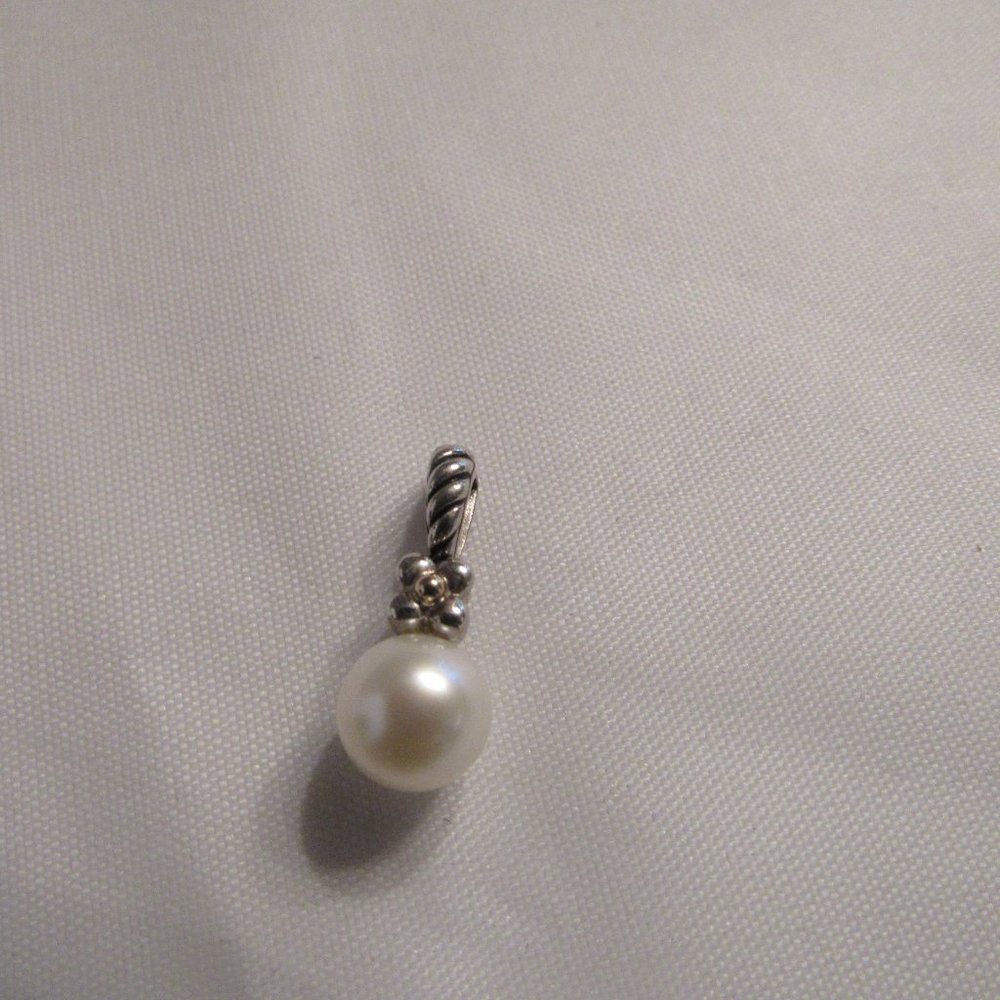 14K Gold/Sterling and Pearl Pendant